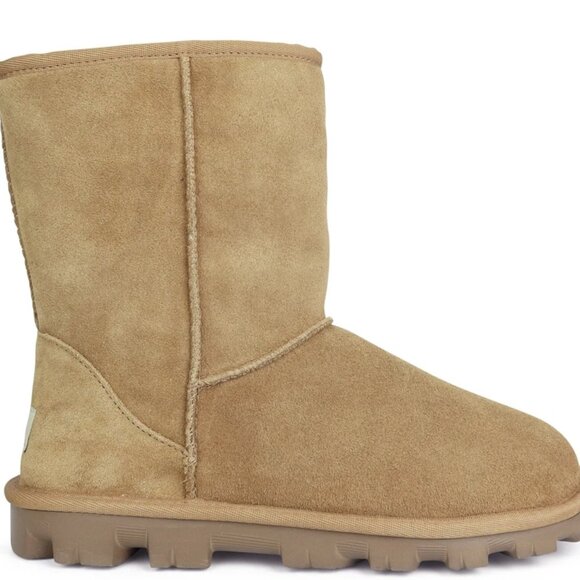 UGG Classic Short Essential Chestnut Suede Fur Boots Womens Size 6 - Picture 1 of 8